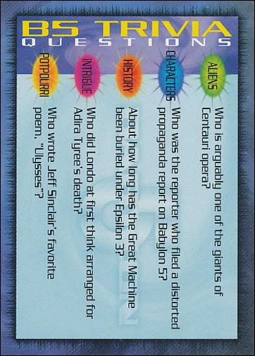 Babylon 5 Special Edition (Trivia Subset) card T-66 B5 Trivia Questions 66