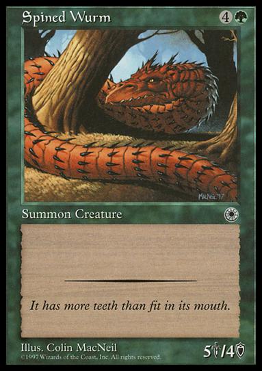 Magic the Gathering: Portal (Base Set) card 185 Spined Wurm