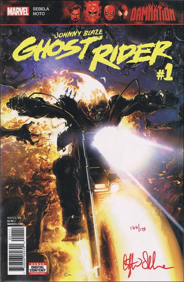 Damnation: Johnny Blaze - Ghost Rider issue 1-D DF Clayton Crain Cover (Signed by Sebela) 1/175