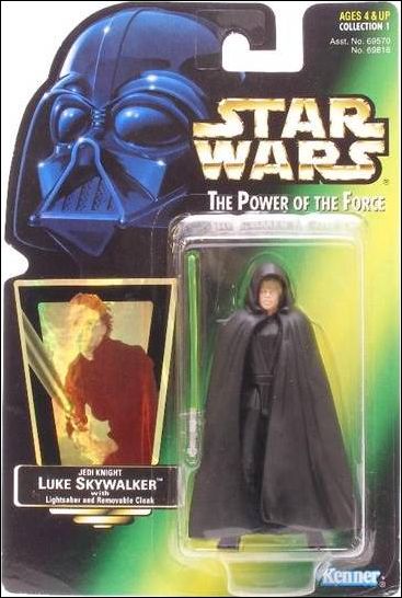 Star Wars: The Power of the Force 2 3 3/4" Basic Action Figures figure 18-E Jedi Knight Luke Skywalker (Green) (Coll 1) (Holo)