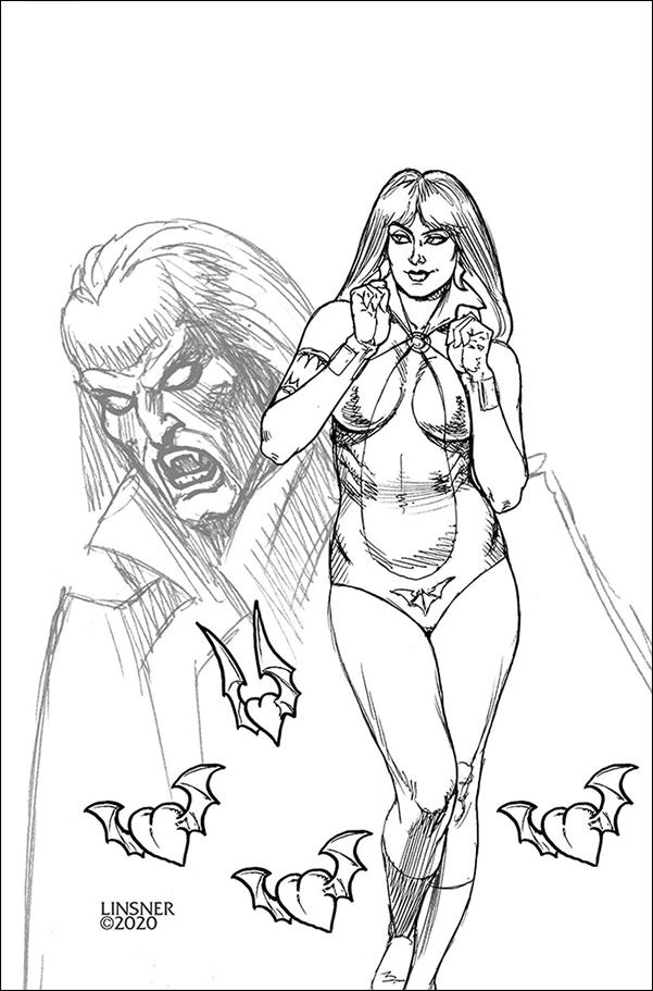 Vampirella: Valentine's Day Special issue 2021-K Joseph Michael Linsner 1:50 B&W Virgin Cover