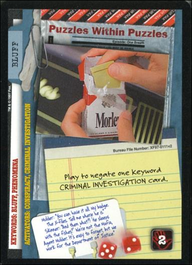X-Files: The Truth Is Out There (Base Set) card XF97-0111v2 Puzzles Within Puzzles