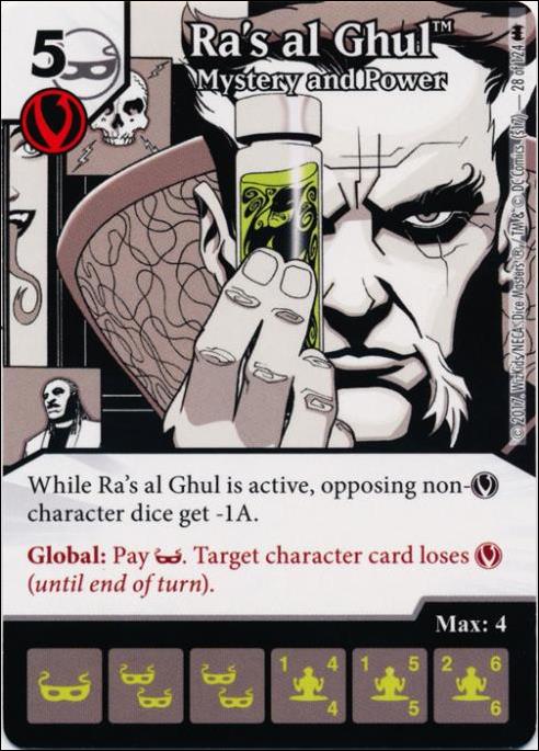DC Comics Dice Masters Batman card 28 Ra's Al Ghul: Mystery and Power