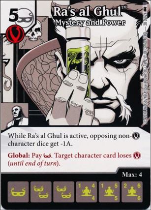DC Comics Dice Masters Batman card 28 Ra's Al Ghul: Mystery and Power