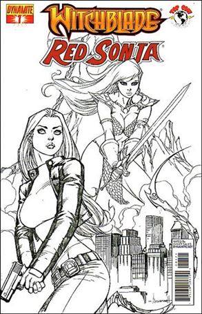 Witchblade/Red Sonja issue 1-B Ale Garza 1:10 B&W Cover