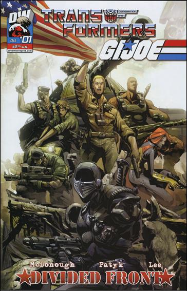Transformers/G.I. Joe: Divided Front issue 1-E Pat Lee "Bunch of Joes" Reorder Cover