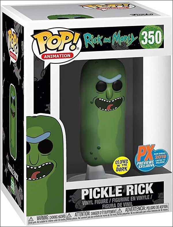 POP! Animation figure 350-B Pickle Rick (Glow) Previews SDCC 2019 1/20,000
