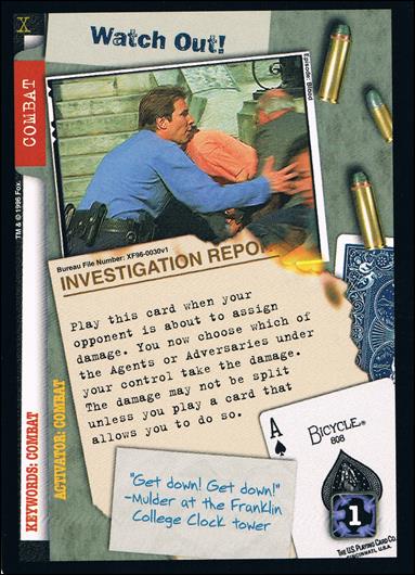 X-Files: Premiere Edition (Base Set) card XF96-0030v1 Watch Out!