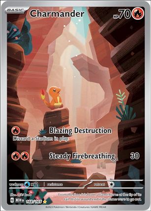 Pokemon: Scarlet & Violet - 151 (Base Set) card 168/165 Charmander (HoloFoil) Full Art Illustration