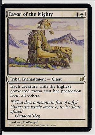 Magic the Gathering: Lorwyn (Base Set) card 14 Favor of the Mighty