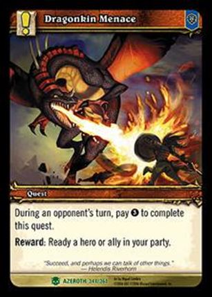 World of Warcraft: Heroes of Azeroth (Base Set) card 341 Dragonkin Menace