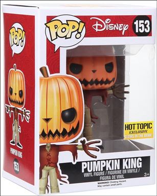 POP! Disney figure 153-B Pumpkin King (GITD) Hot Topic