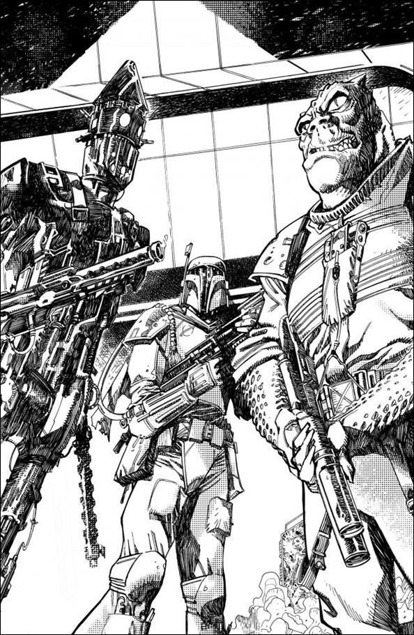 Star Wars: War of the Bounty Hunters issue 1-SC John McCrea Ultimate Comics B&W Virgin Cover 1/750