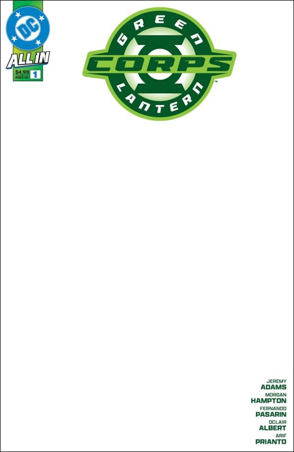 Green Lantern Corps (2025) issue 1-E Blank/Sketch Cardstock Cover