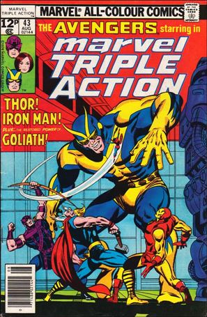 Marvel Triple Action (1972) issue 43-B UK Price Cover