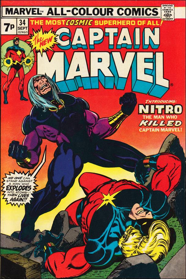 Captain Marvel (1968) issue 34-B UK Price Cover