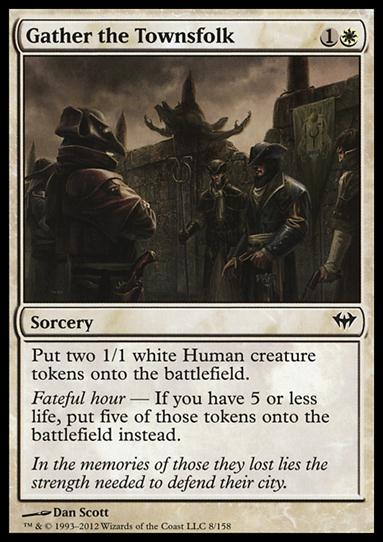 Magic the Gathering: Dark Ascension (Base Set) card 8 Gather the Townsfolk