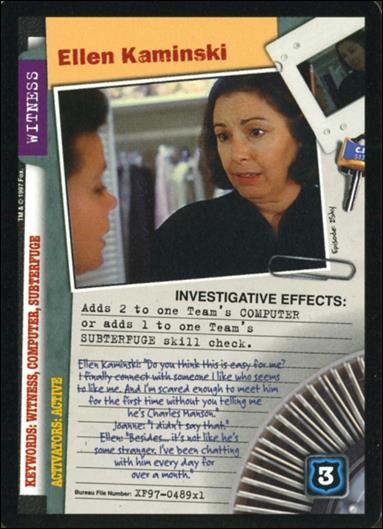 X-Files: 101361 (Base Set) card XF97-0489x1 Ellen Kaminski