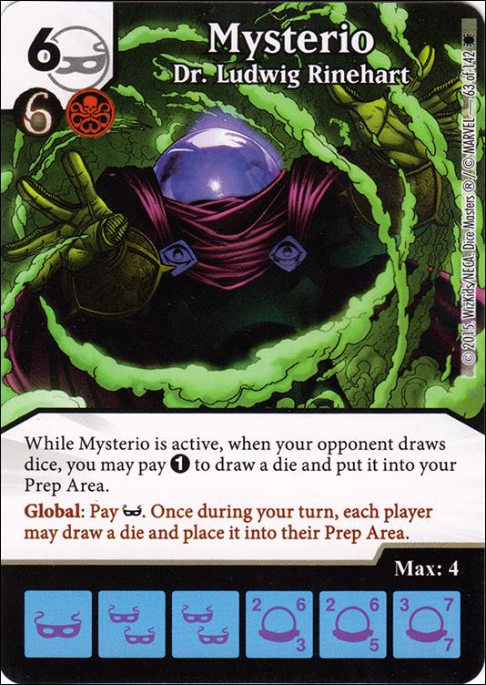 Marvel Dice Masters Amazing Spider-Man card 63 Mysterio: Dr. Ludwig Rinehart