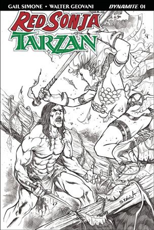 Red Sonja / Tarzan issue 1-G Sergio Davila 1:20 Black and White Cover