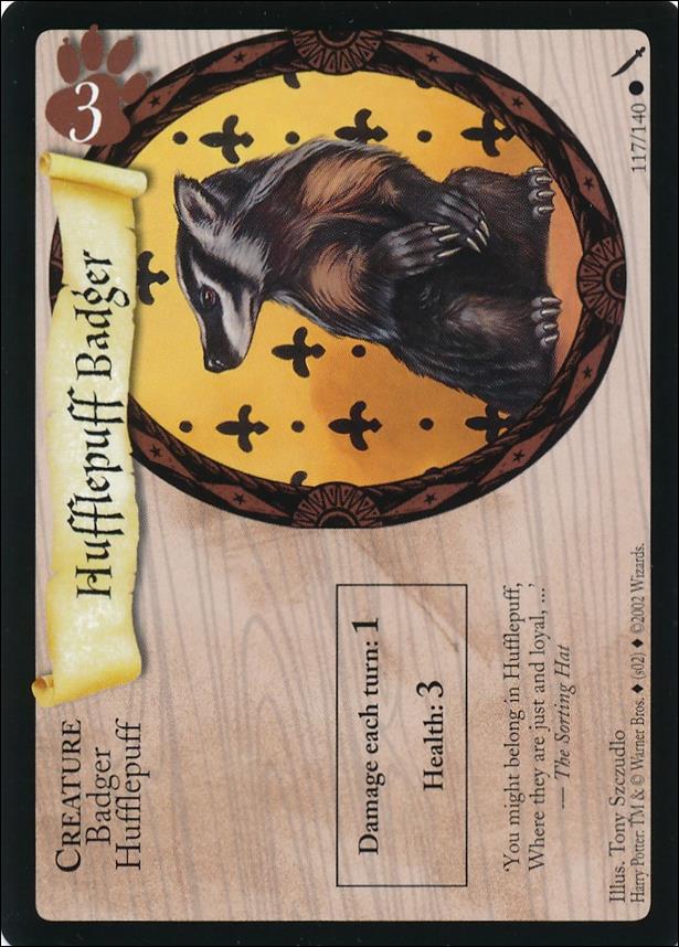Harry Potter: Chamber of Secrets (Base Set) card 117 Hufflepuff Badger