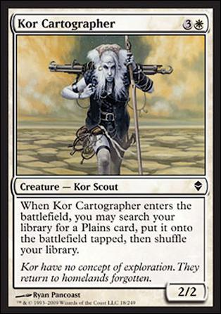 Magic The Gathering: Zendikar (Base Set) card 18 Kor Cartographer