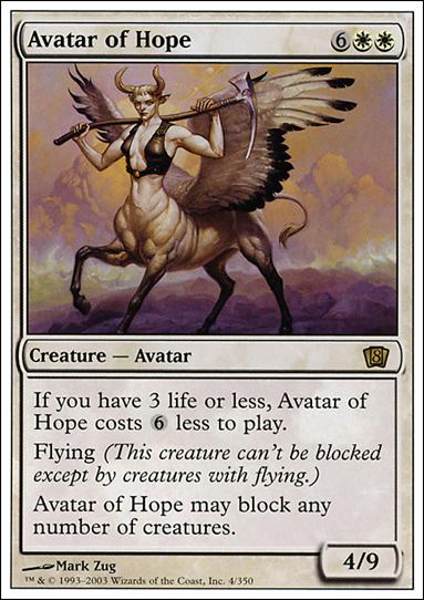 Magic the Gathering: 8th Edition (Base Set) card 4 Avatar of Hope