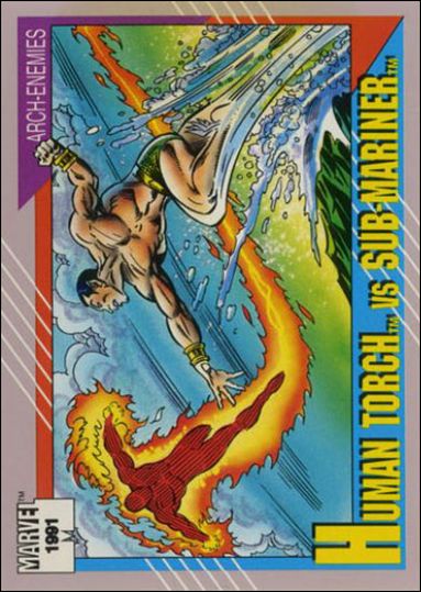 Marvel Universe: Series 2 (Base Set) card 97 Human Torch vs Sub-Mariner