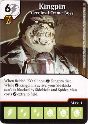 Marvel Dice Masters Amazing Spider-Man card 140 Kingpin: Cerebral Crime Boss