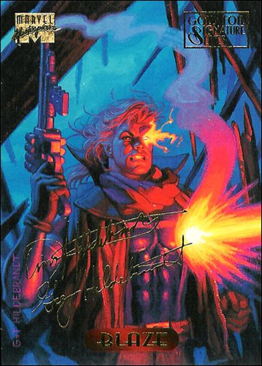 1994 Marvel Masterpieces (Gold-Foil Signature Parallel Base Set) card 13 Blaze