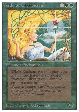 Magic the Gathering: Unlimited (Base Set) card 223 Verduran Enchantress