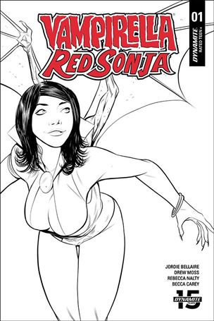 Vampirella / Red Sonja issue 1-F Drew Moss 1:10 Black & White Cover