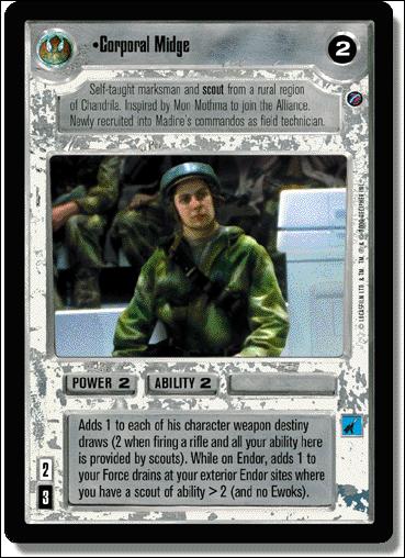 Star Wars: Death Star II Limited (Base Set) card 102 Corporal Midge