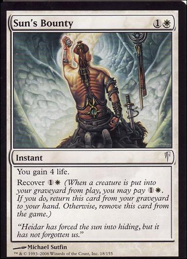 Magic the Gathering: Coldsnap (Base Set) card 18 Sun's Bounty