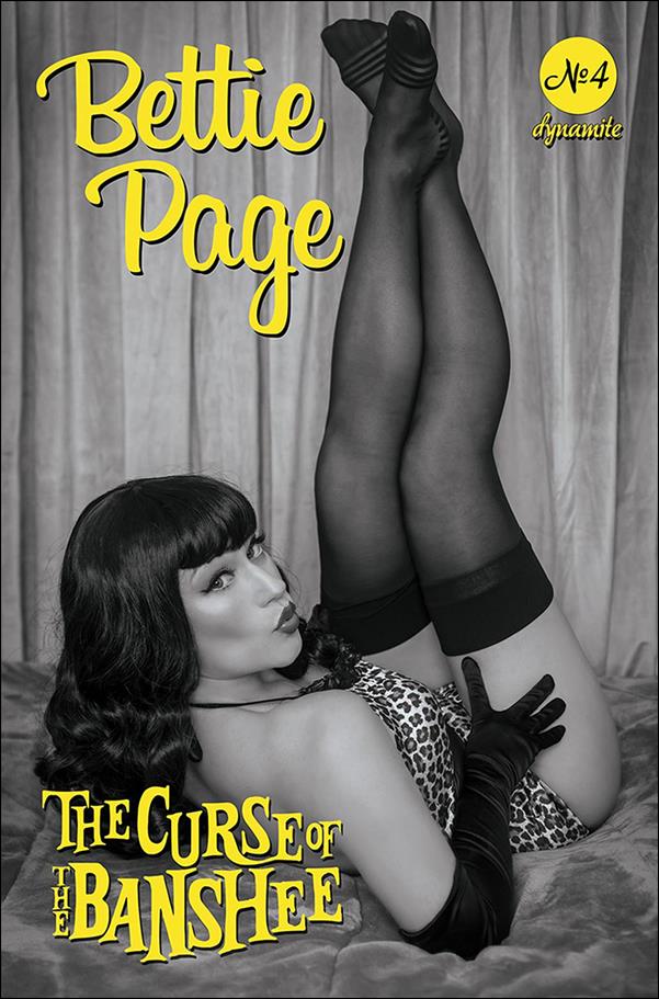 Bettie Page: The Curse of the Banshee issue 4-L 1:15 Black & White Cosplay Photo Cover