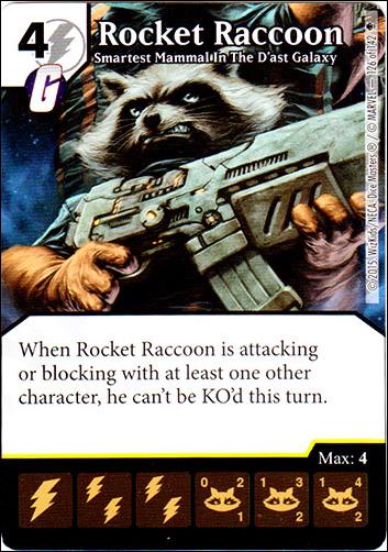Marvel Dice Masters Age of Ultron  card 126 Rocket Raccoon: Smartest Mammal in the D'ast Galax