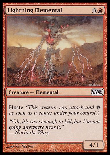 Magic the Gathering: 2012 Core Set (Base Set) card 149 Lightning Elemental