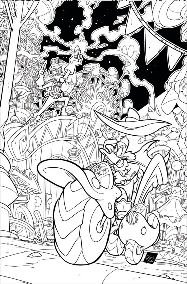 Darkwing Duck (2025) issue 1-P Ciro Cangialosi B&W 1:15 Virgin Cover