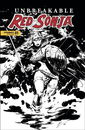 Unbreakable Red Sonja issue 1-P Roberto De La Torre Black and White 1:10 Cover