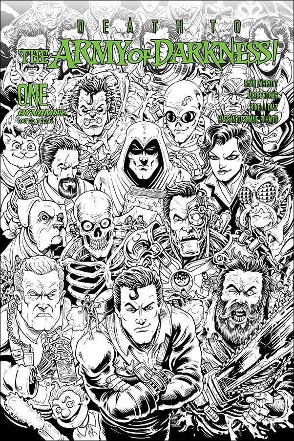 Death to the Army of Darkness issue 1-F Ken Haeser 1:7 Black and White Homage Cover
