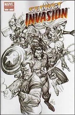 Secret Invasion (2008) issue 8-C Leinil Francis Yu 1:75 Sketch Cover