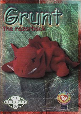 Beanie Babies Series 2 (Retired Beanies Subset) card 278-B Grunt the Razorback Green Lettering