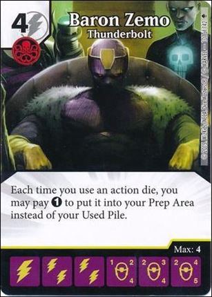 Marvel Dice Masters Age of Ultron  card 107 Baron Zemo: Thunderbolt