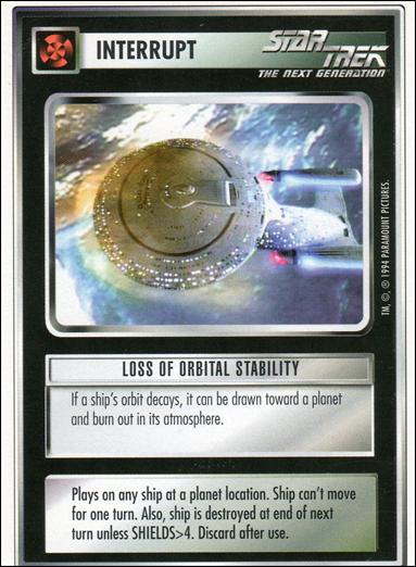 Star Trek: Premiere Unlimited (Base Set) card 129 Loss of Orbital Stability