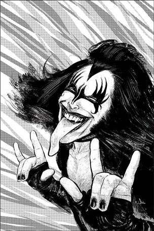 KISS: The Demon issue 1-L Ultra Limited B&W Virgin Kyle Strahm Cover