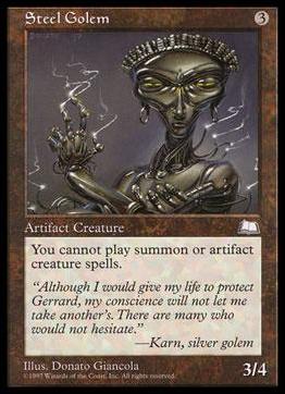 Magic the Gathering: Weatherlight (Base Set) card 157 Steel Golem