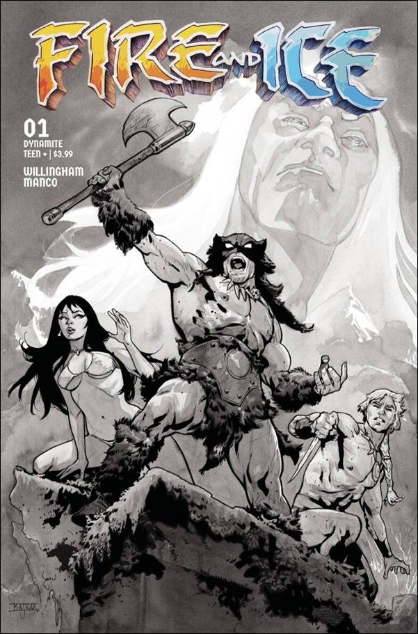 Fire and Ice issue 1-I Mahmud Asrar 1:15 B&W Cover
