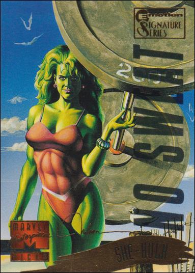 1995 Marvel Masterpieces (Multi-Foil E-Motion Parallel Base Set) card 145 She-Hulk