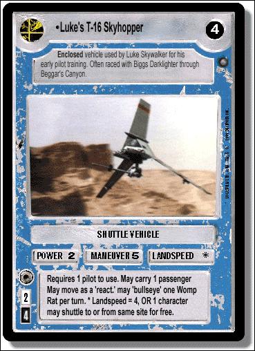 Star Wars: Jedi Pack (Base Set) card 11 Luke's T-16 Skyhopper