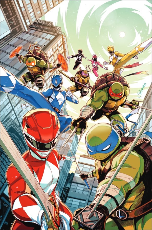 Mighty Morphin Power Rangers / Teenage Mutant Ninja Turtles III issue 1-E Alessio Zonno Foil Virgin Cover